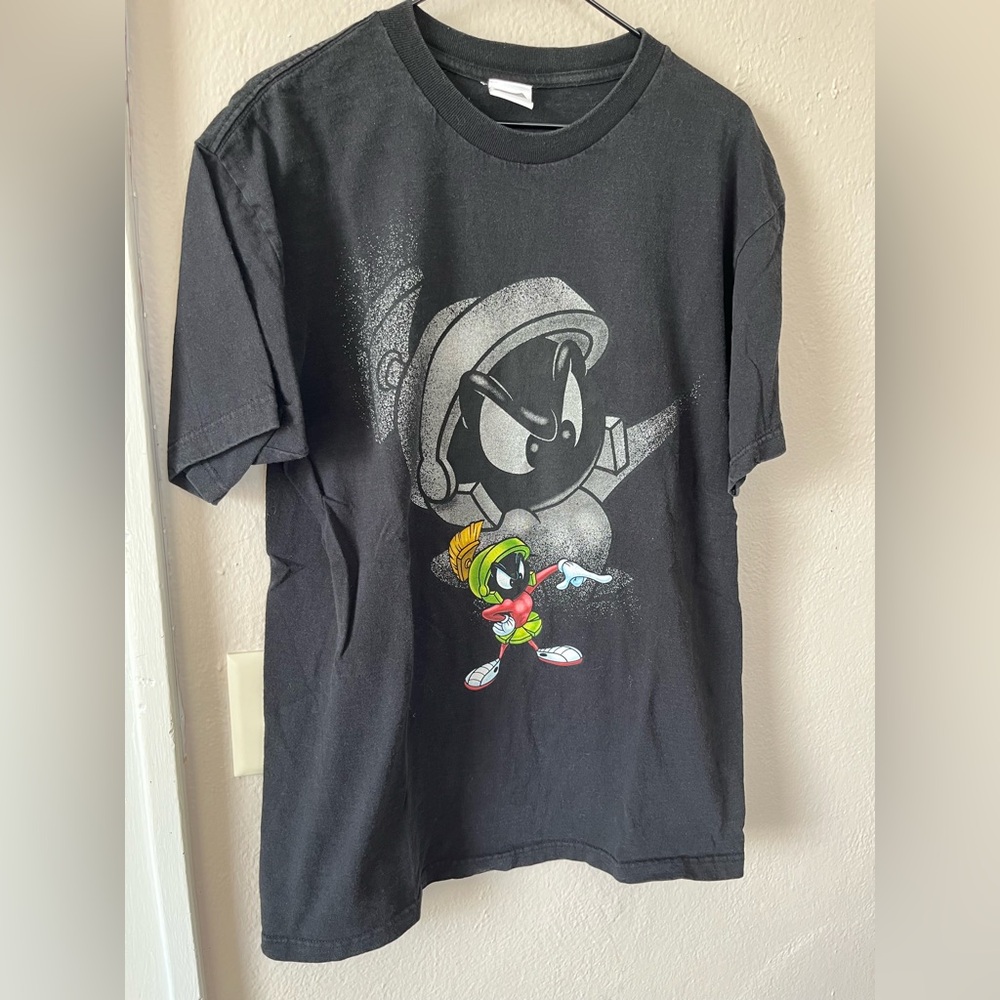 Marvin Martian Black Graphic Tee Mens Medium